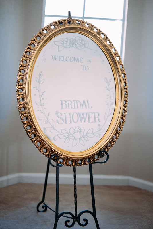 Vintage Gold Oval Ornate Mirror